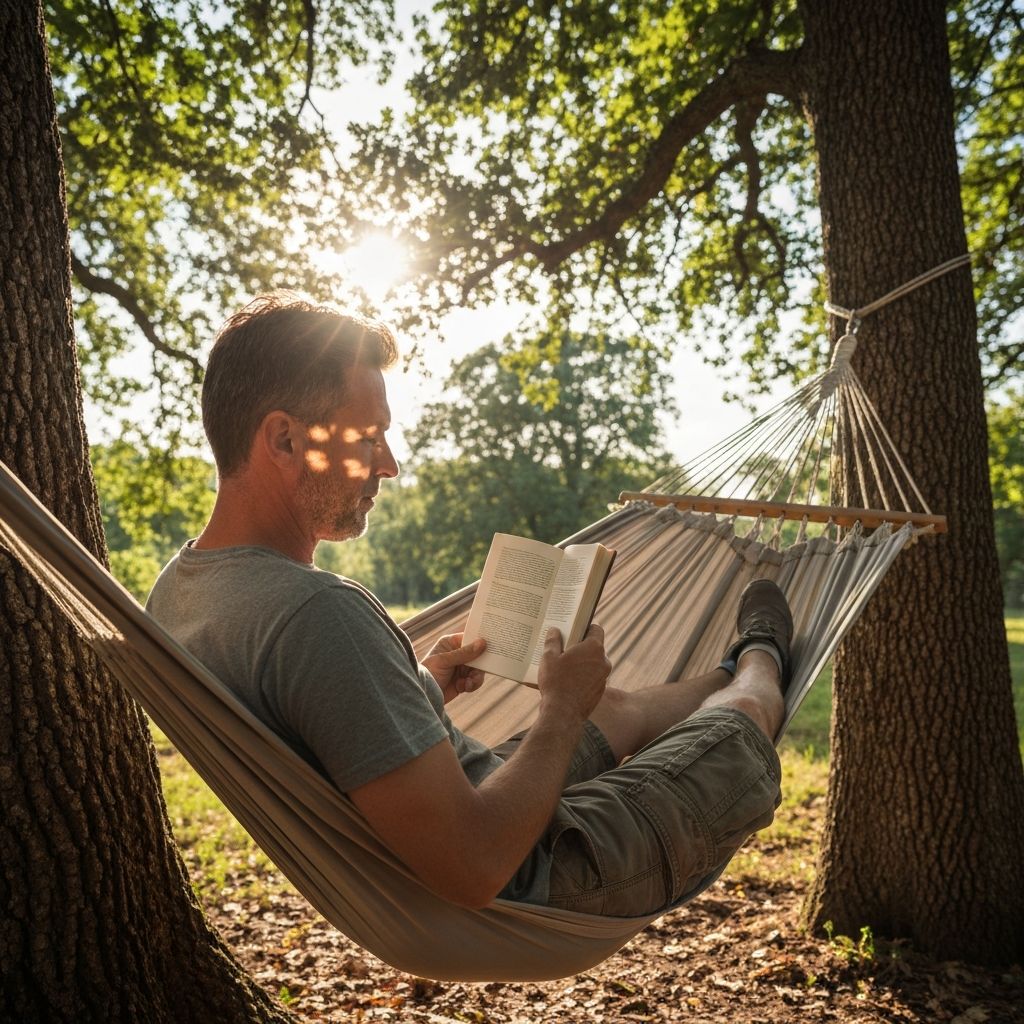 Man relaxing outdoors